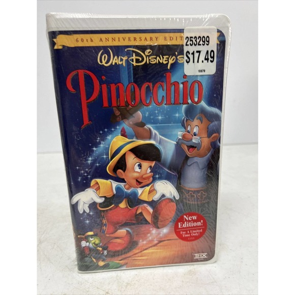 Pinocchio (VHS, 1999, Clam Shell Gold Collection) FACTORY SEALED - Picture 4 of 9